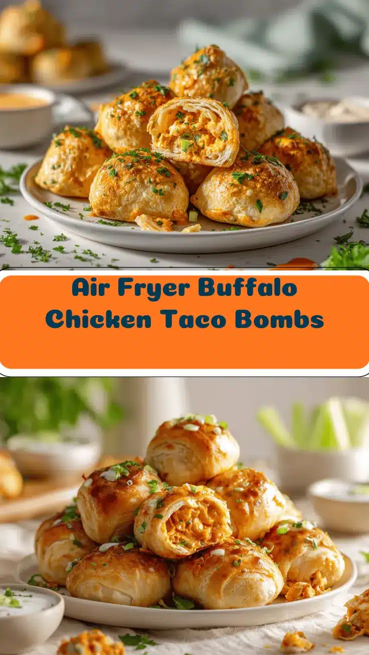 air fryer buffalo chicken taco bombs recipe