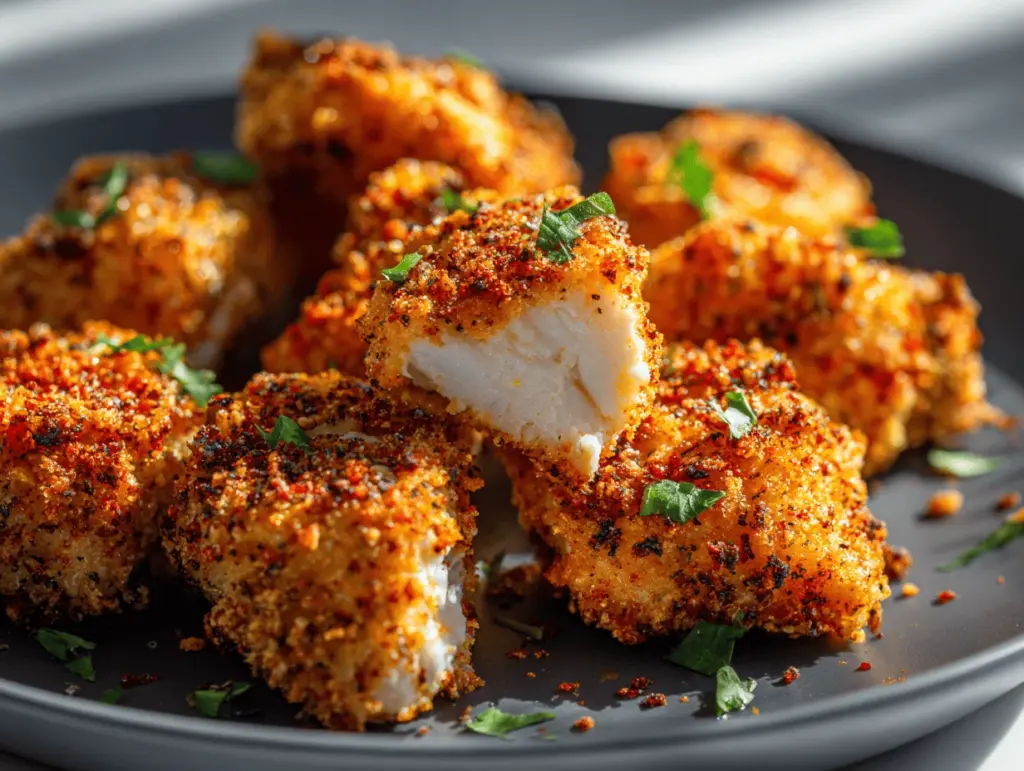 air fryer Nashville hot ranch chicken bites - featured image