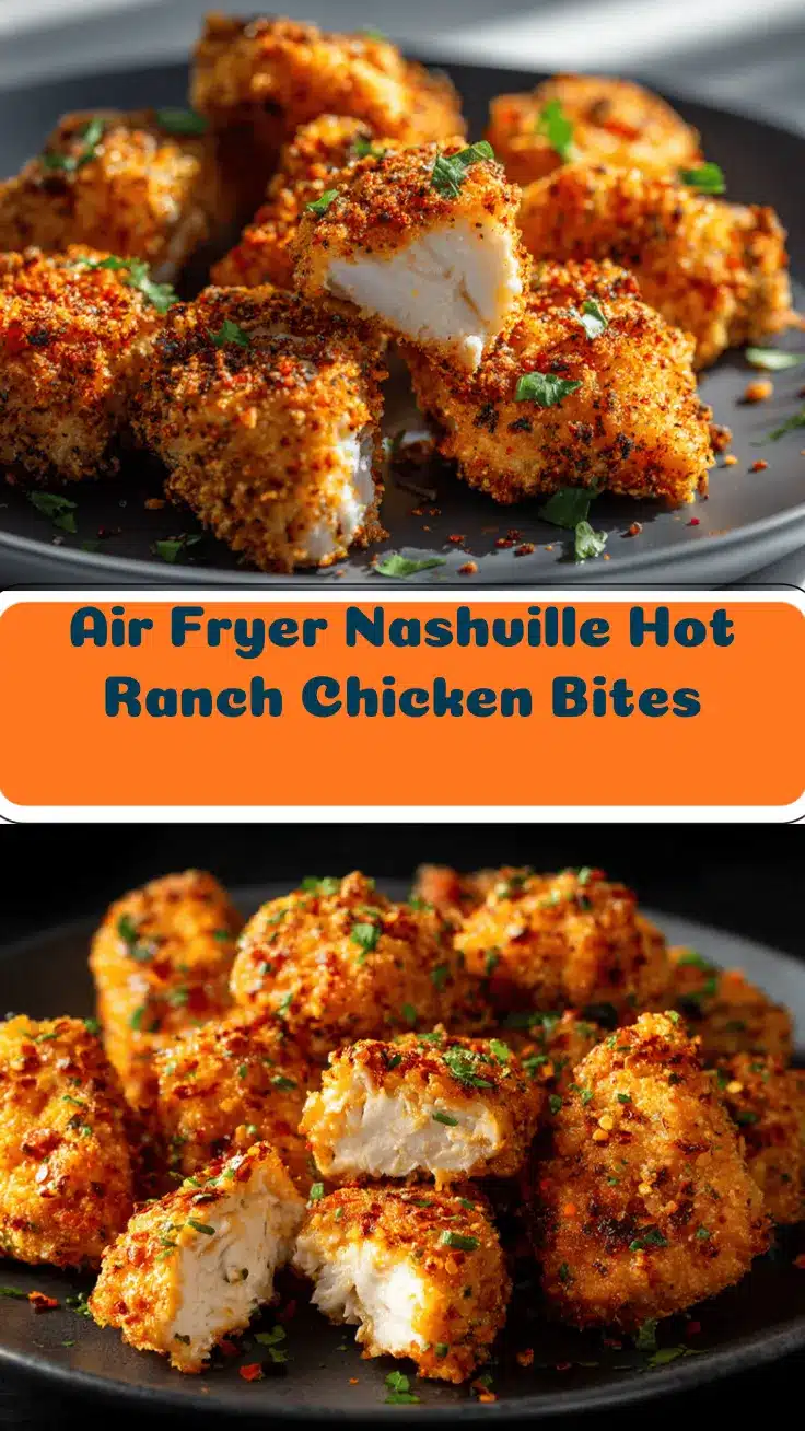 air fryer Nashville hot ranch chicken bites recipe