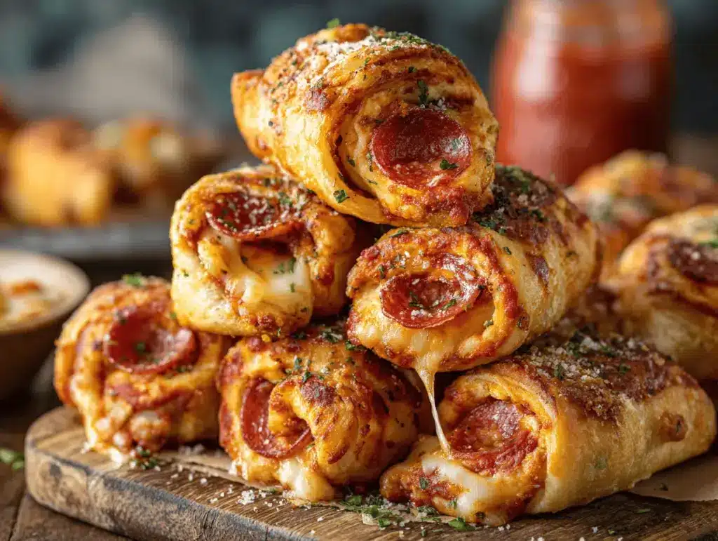 air fryer pepperoni pizza roll-ups - featured image