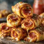 air fryer pepperoni pizza roll-ups - featured image