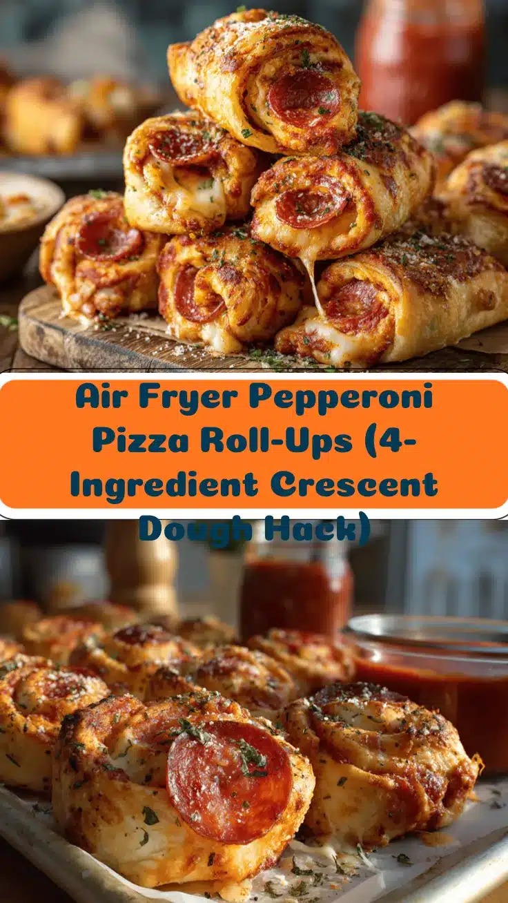 air fryer pepperoni pizza roll-ups recipe