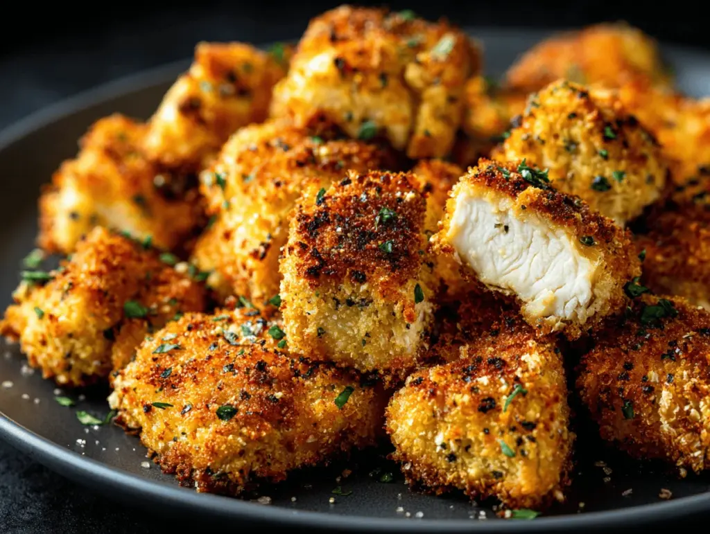 air fryer ranch-crusted chicken bites - featured image