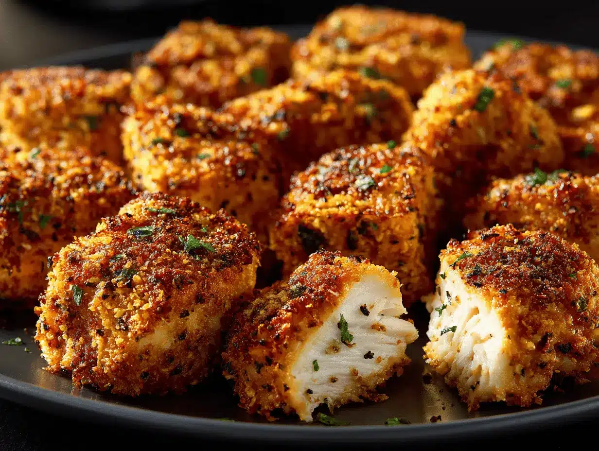 air fryer ranch-crusted chicken bites preparation steps