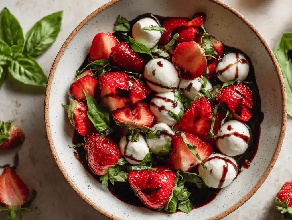 balsamic strawberry Caprese salad - featured image