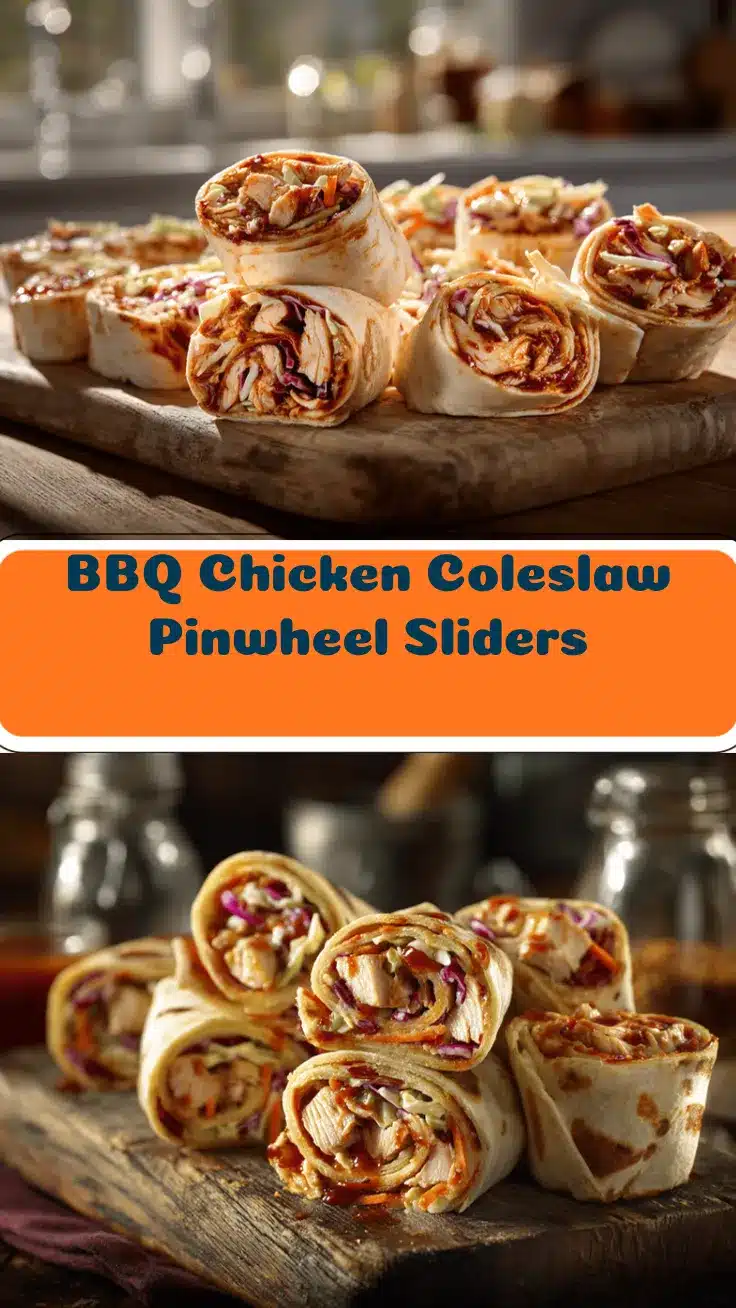 BBQ chicken coleslaw pinwheel sliders recipe