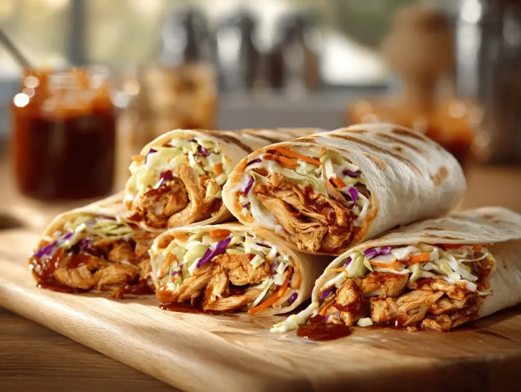 BBQ chicken coleslaw wraps - featured image