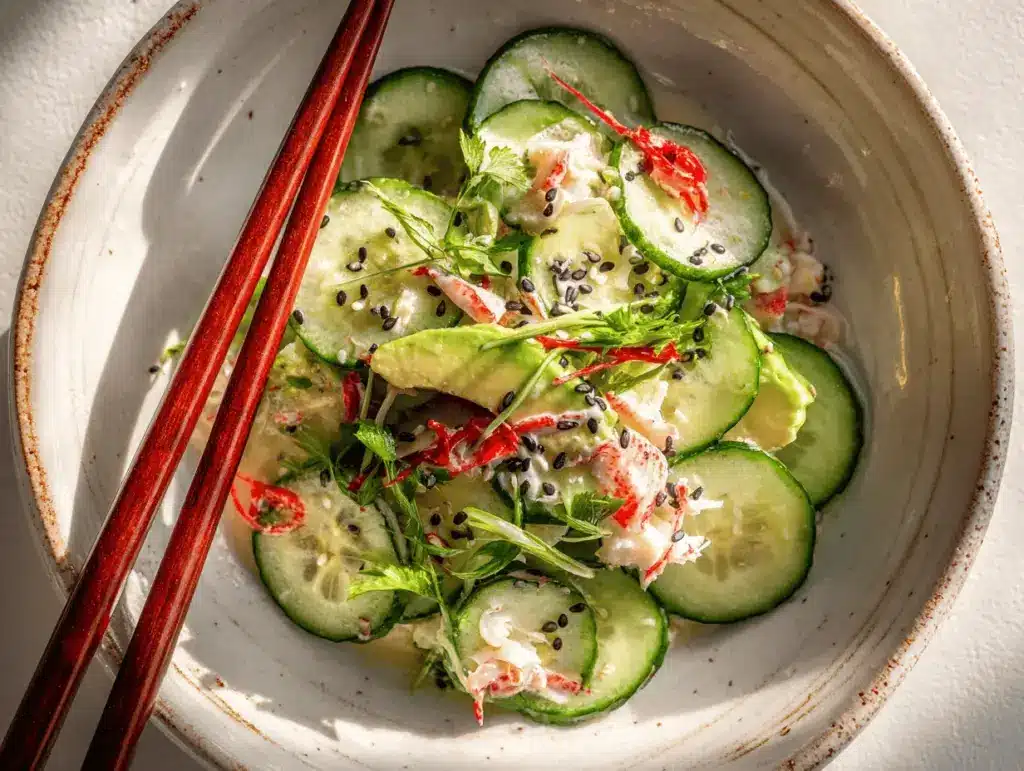 California roll cucumber salad - featured image