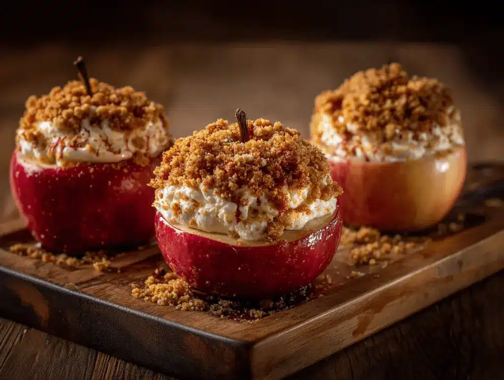 cheesecake-stuffed baked apples - featured image