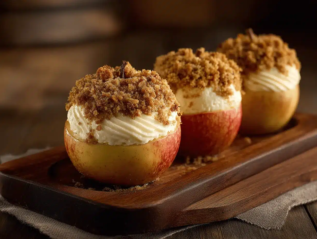 cheesecake-stuffed baked apples preparation steps