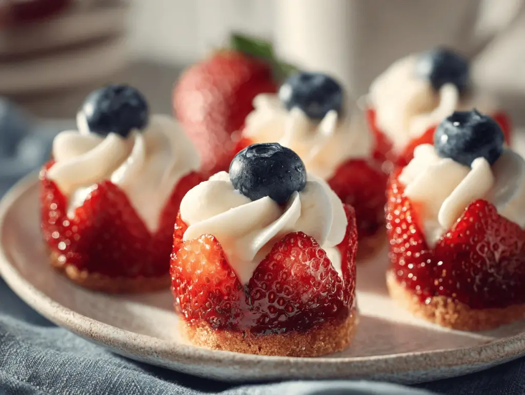 cheesecake stuffed strawberries - featured image