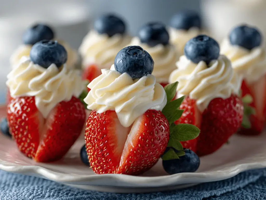 cheesecake stuffed strawberries - featured image