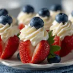cheesecake stuffed strawberries - featured image