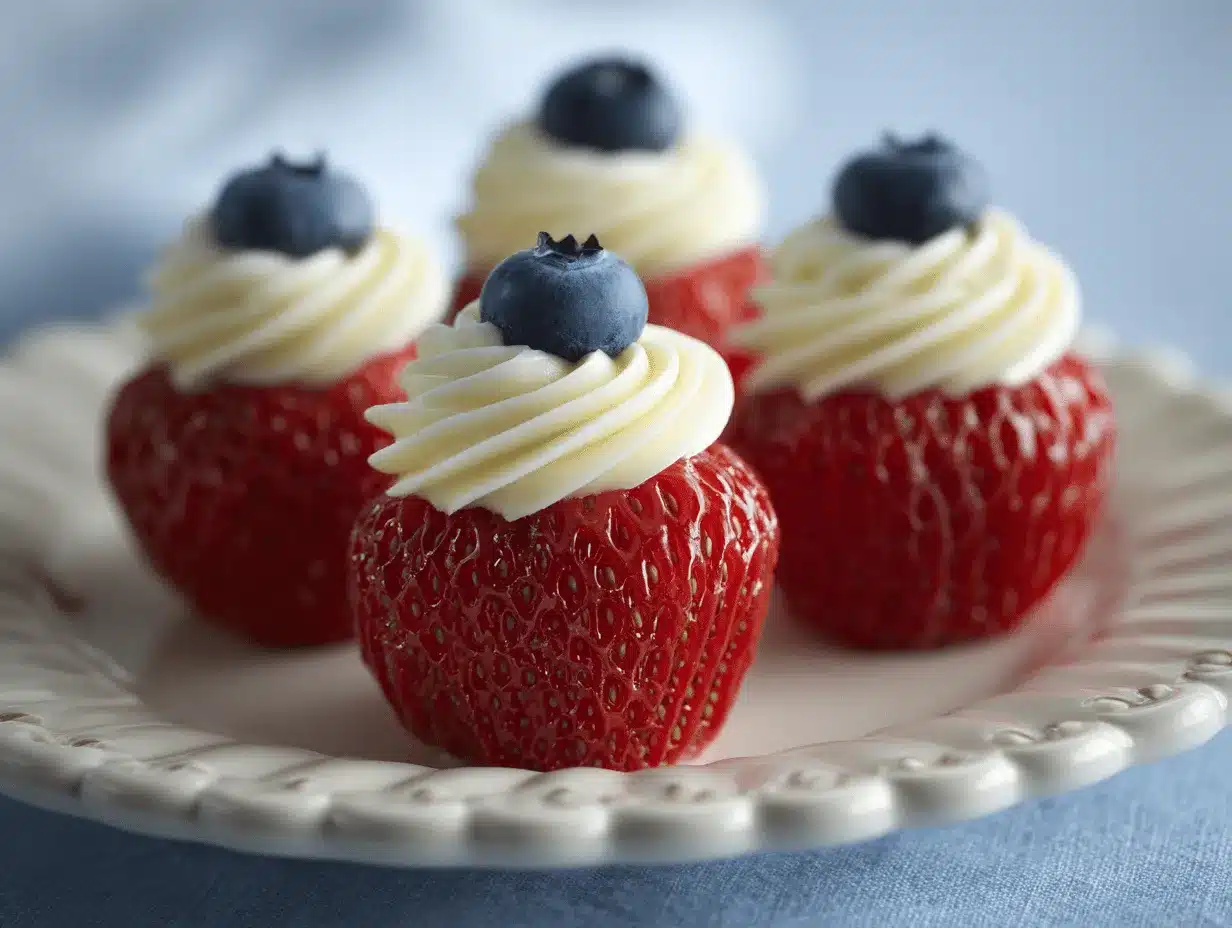 cheesecake stuffed strawberries preparation steps