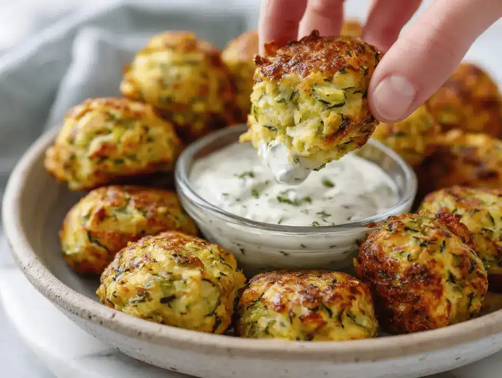 cheesy air fryer zucchini squash tots - featured image