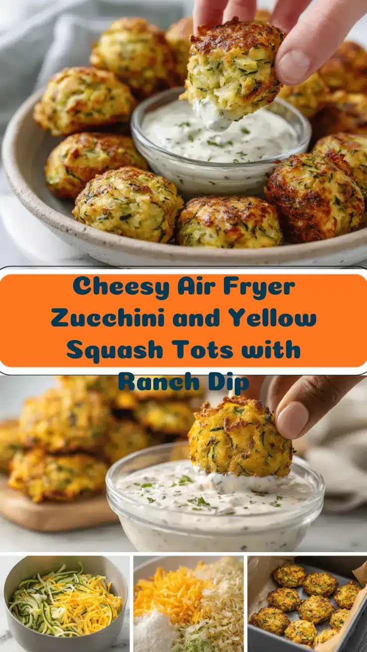 cheesy air fryer zucchini squash tots recipe