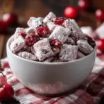 cherry cheesecake puppy chow - featured image