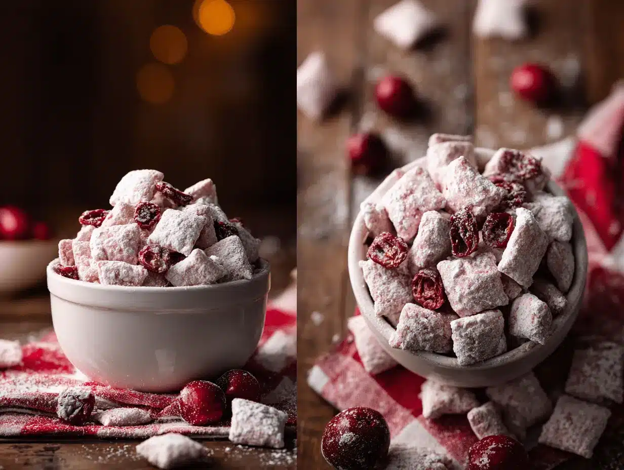 cherry cheesecake puppy chow preparation steps