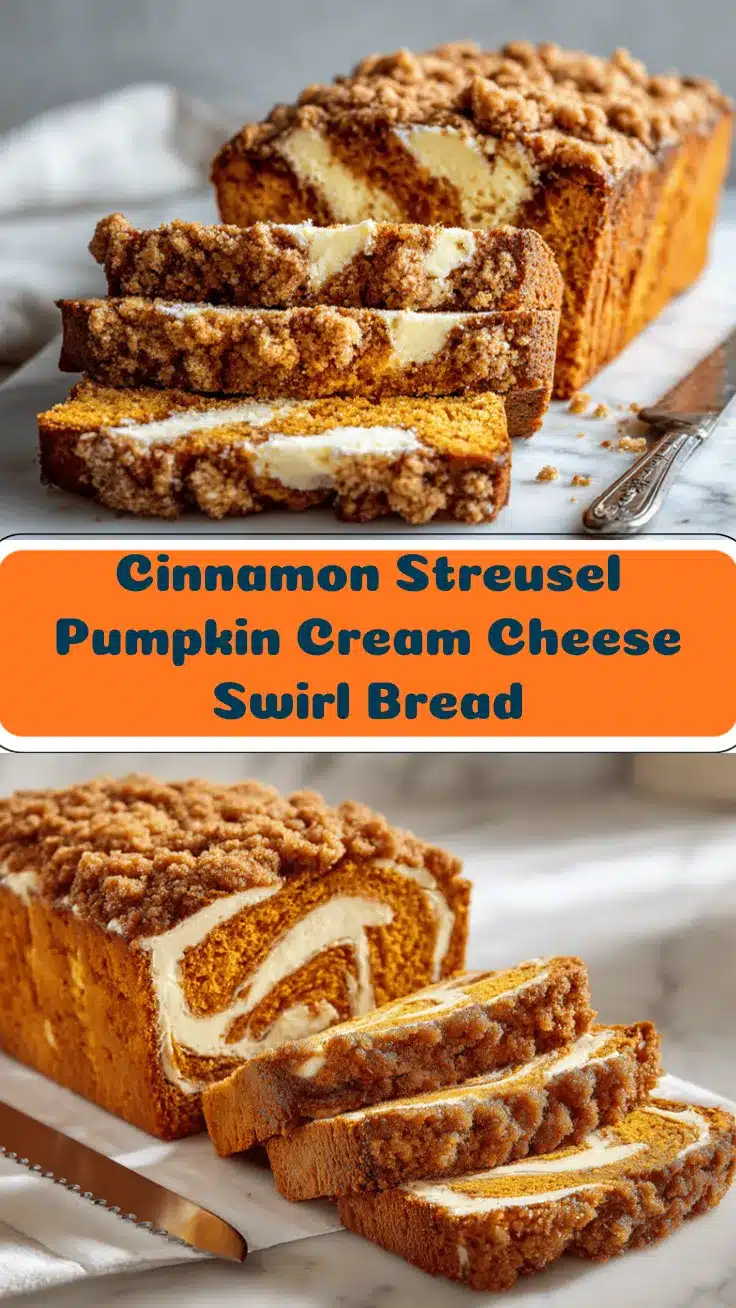 cinnamon streusel pumpkin cream cheese bread recipe