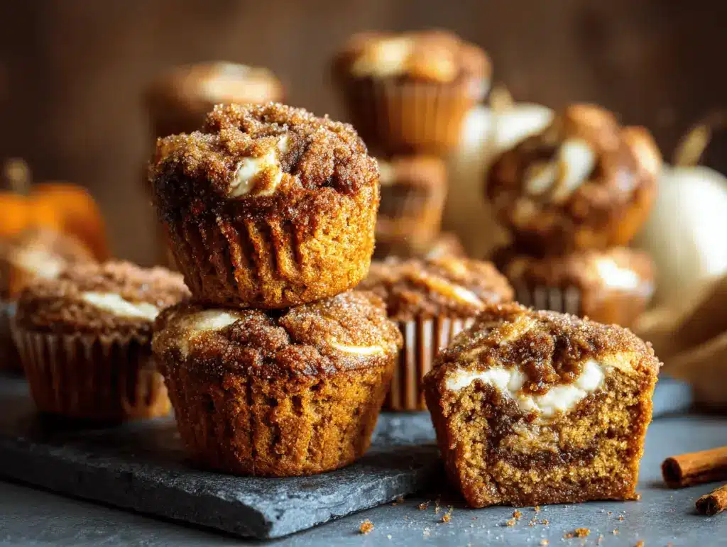 cinnamon sugar crunch pumpkin bread muffins - featured image