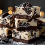 cookies and cream cheesecake fudge bars - featured image