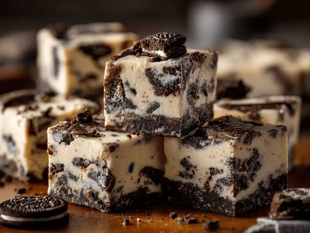 cookies and cream cheesecake fudge bars preparation steps