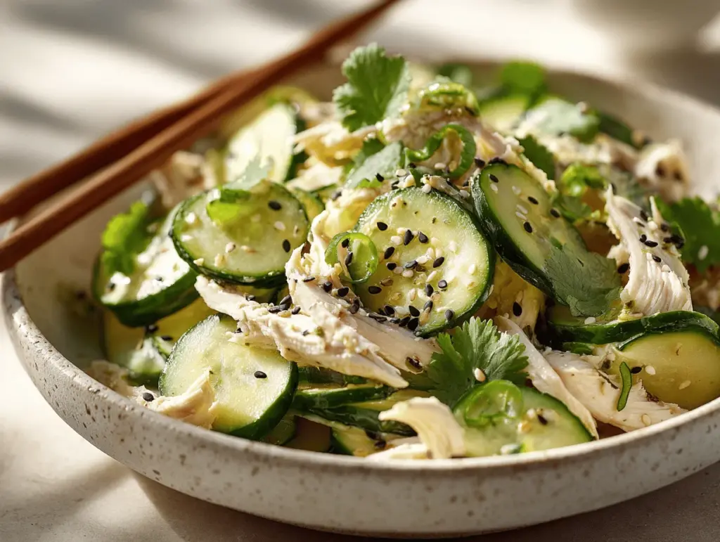 creamy Asian chicken cucumber salad - featured image