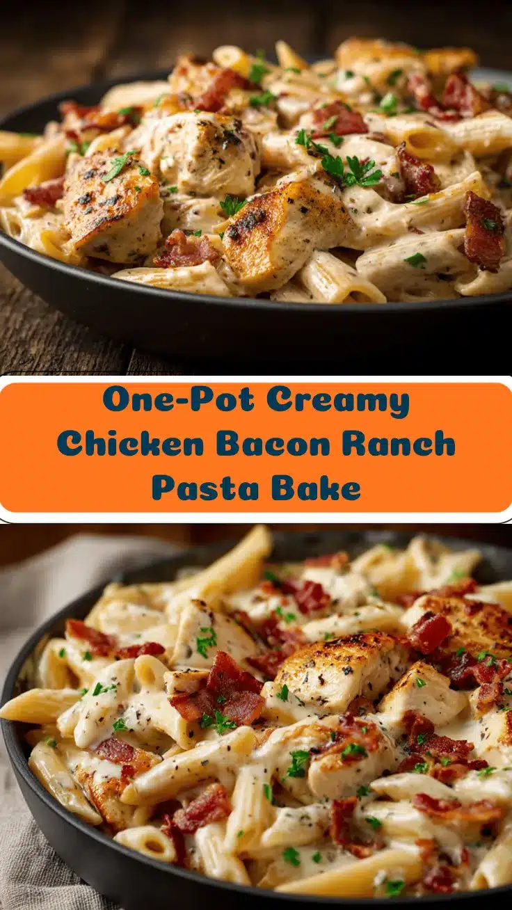 creamy chicken bacon ranch pasta bake recipe