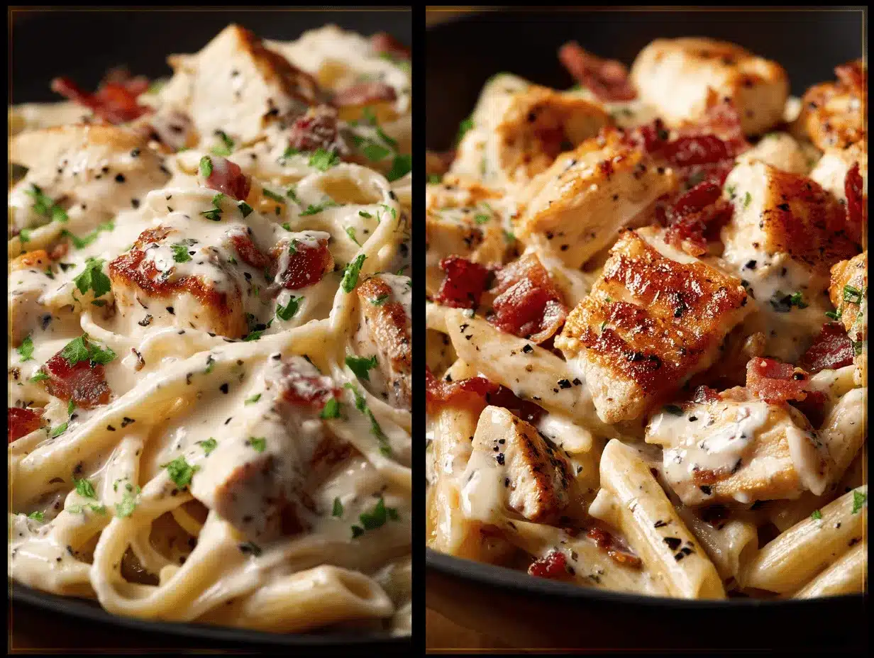 creamy chicken bacon ranch pasta preparation steps