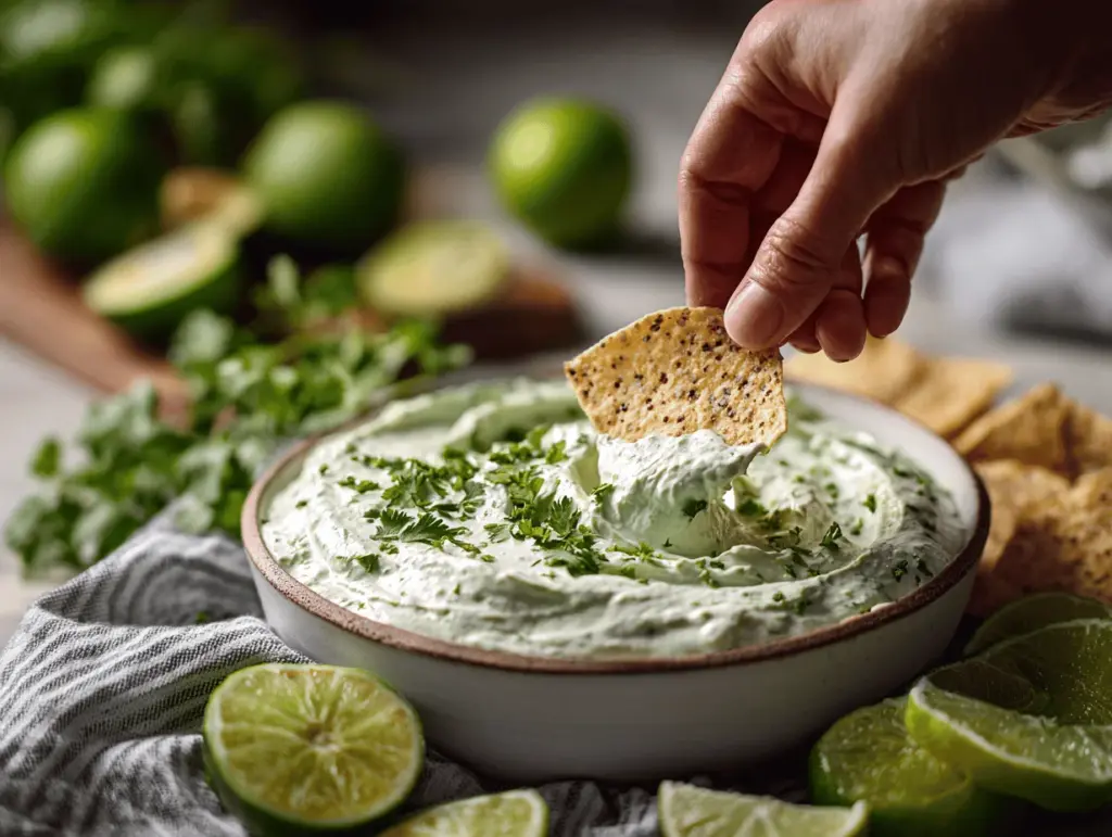 creamy cilantro lime avocado yogurt dip - featured image