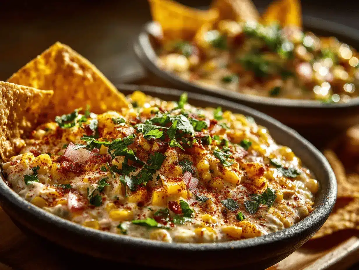 creamy Mexican street corn dip preparation steps