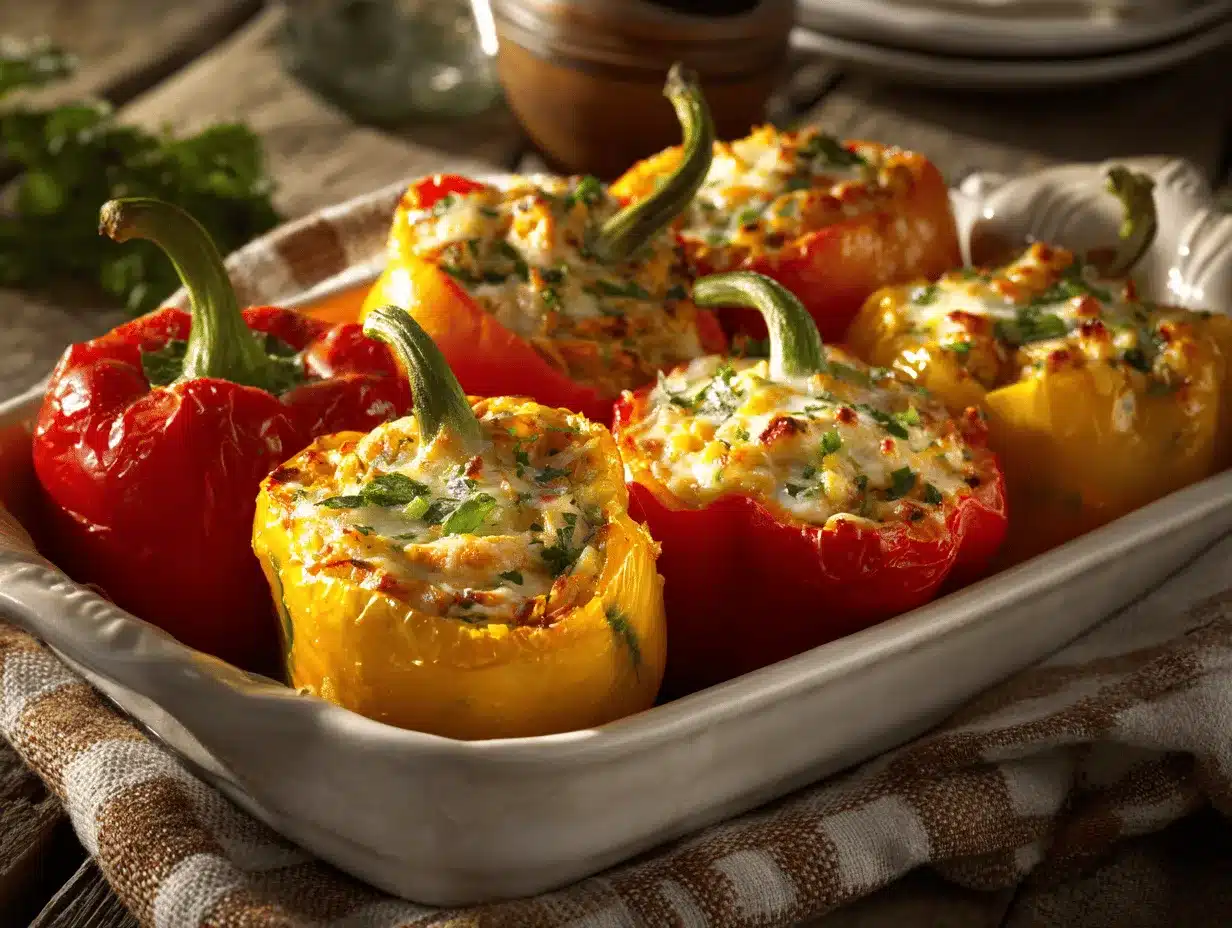 creamy Southwest chicken stuffed peppers preparation steps