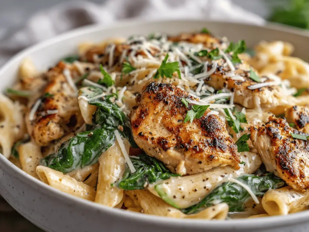 garlic parmesan chicken pasta - featured image
