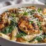 garlic parmesan chicken pasta - featured image
