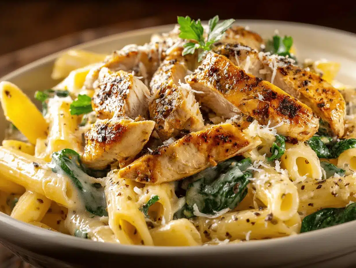 garlic parmesan chicken pasta preparation steps