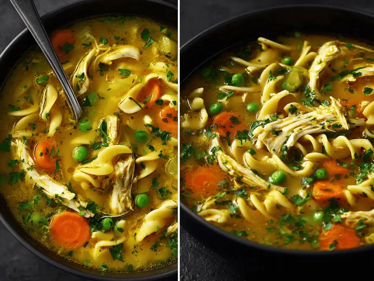golden turmeric chicken noodle soup preparation steps