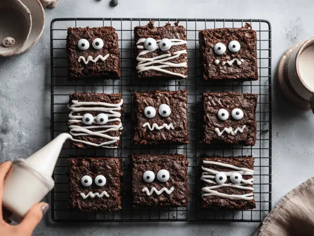 Halloween mummy brownies - featured image