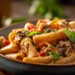 high-protein creamy beef pasta - featured image