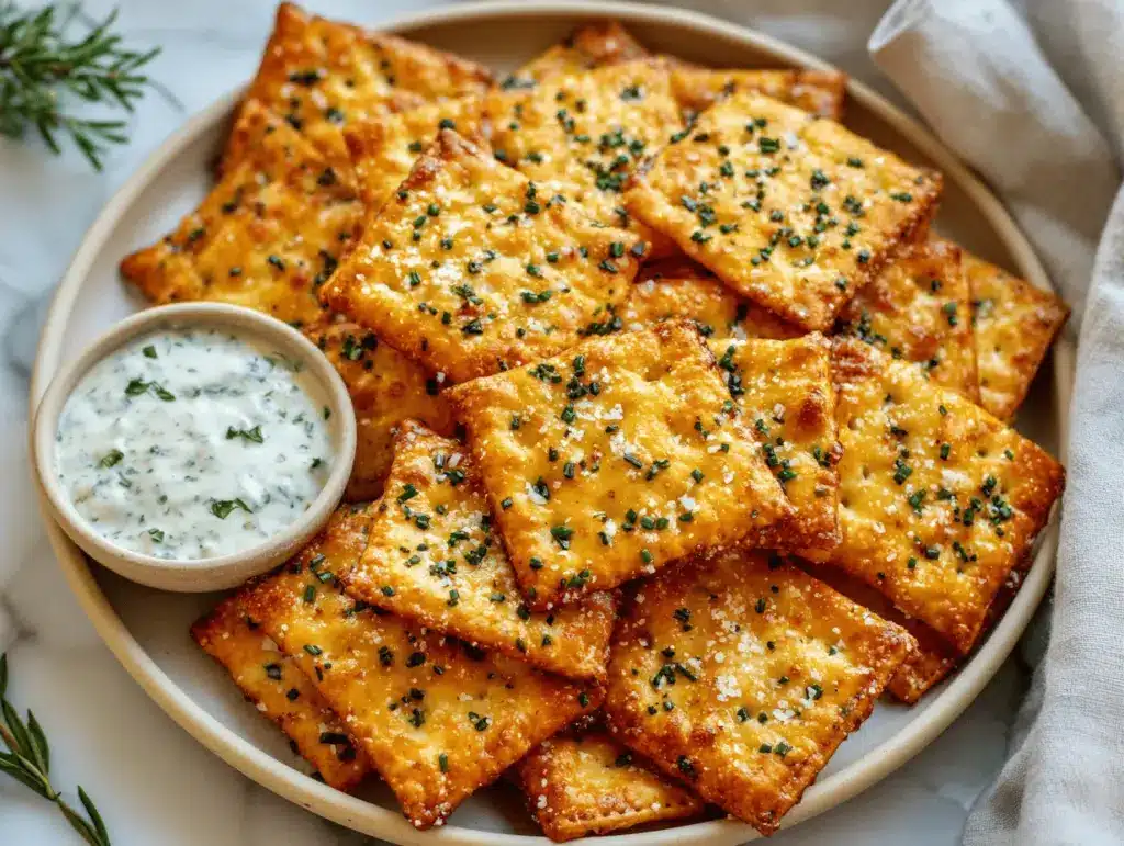 high-protein ranch parmesan cottage cheese crackers - featured image