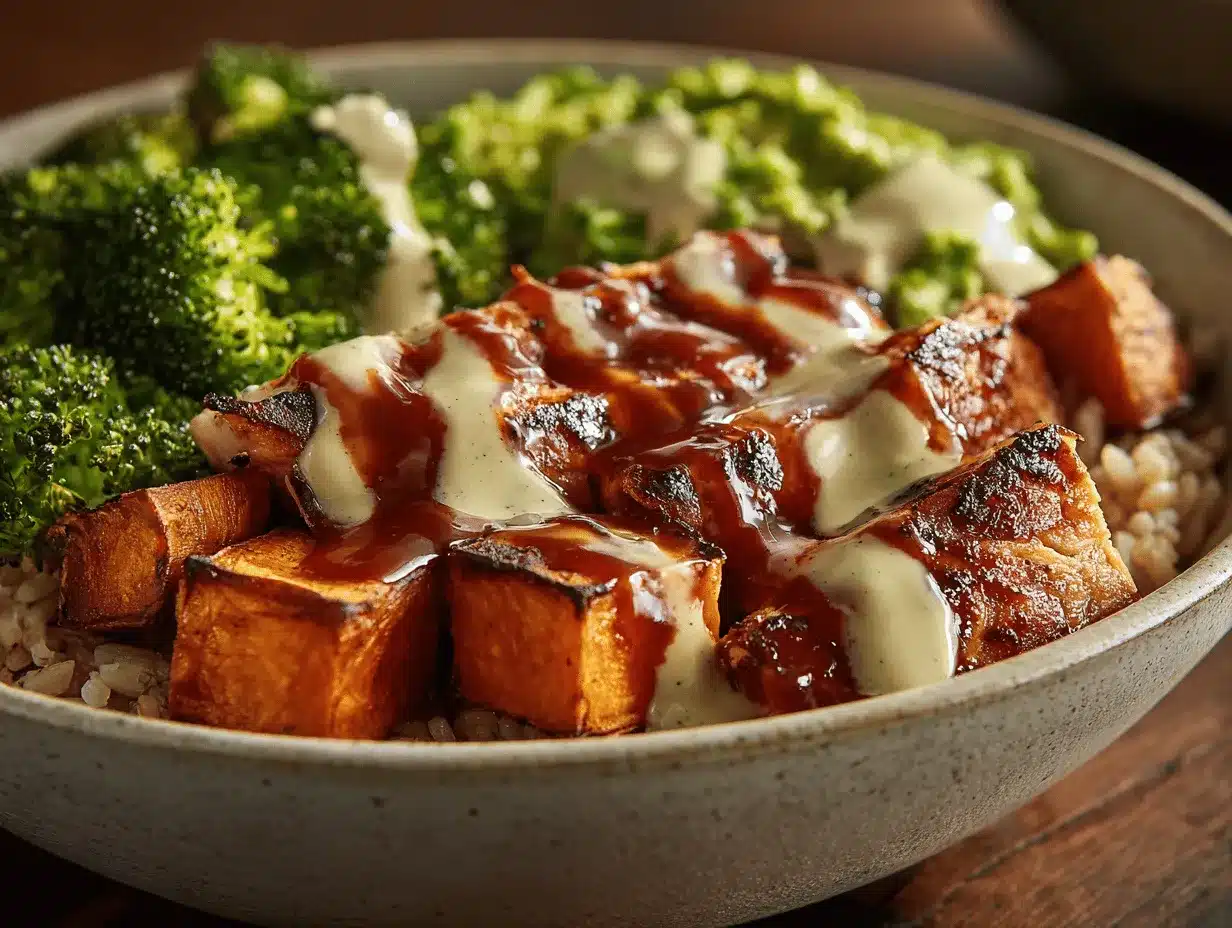 honey chipotle BBQ chicken power bowl preparation steps
