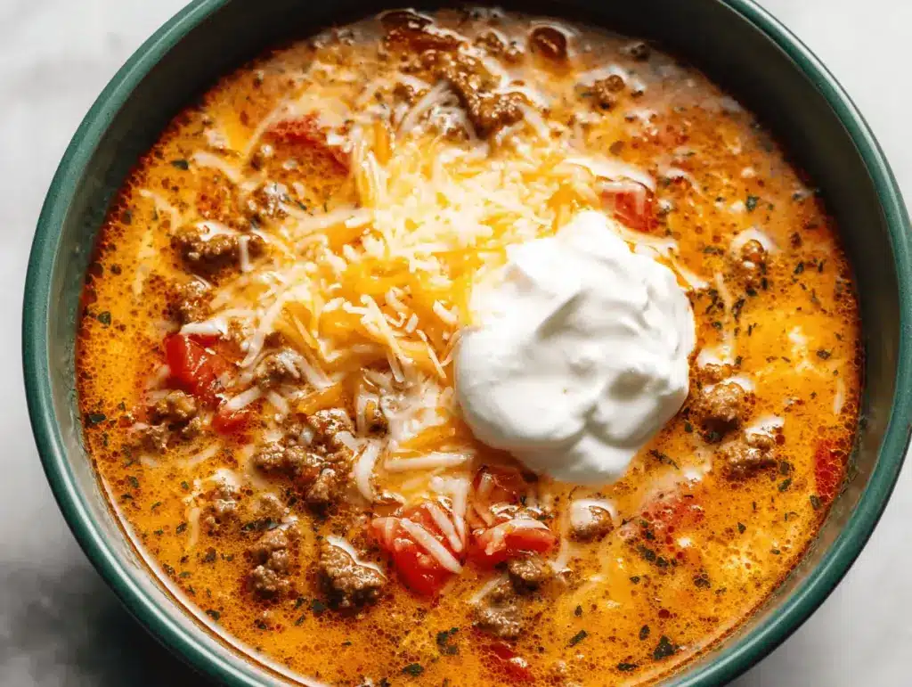 keto taco soup - featured image