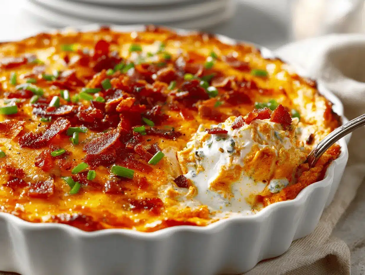 loaded buffalo chicken dip preparation steps