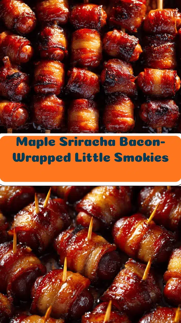Maple Sriracha Bacon-Wrapped Little Smokies recipe
