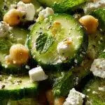 Mediterranean cucumber feta chickpea salad - featured image