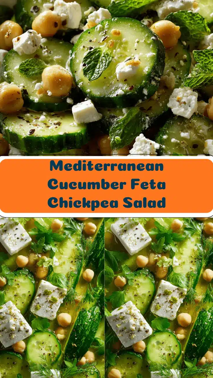 Mediterranean cucumber feta chickpea salad recipe