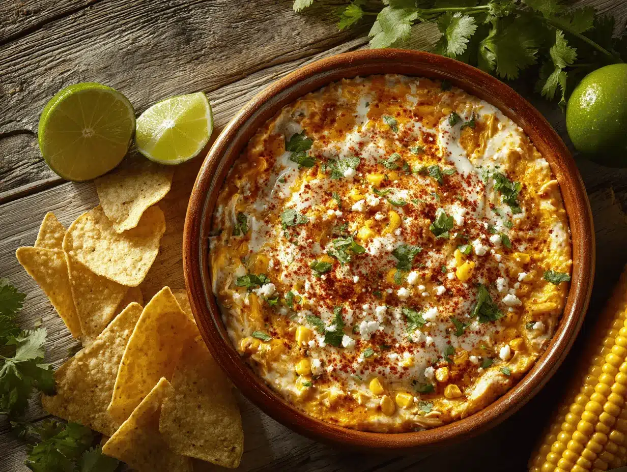 Mexican street corn chicken dip preparation steps