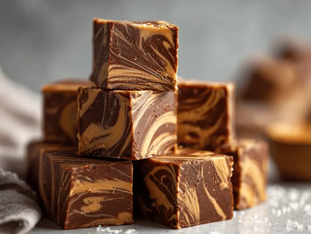 peanut butter swirl chocolate fudge - featured image