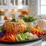 pumpkin-shaped ranch bacon cheese ball - featured image