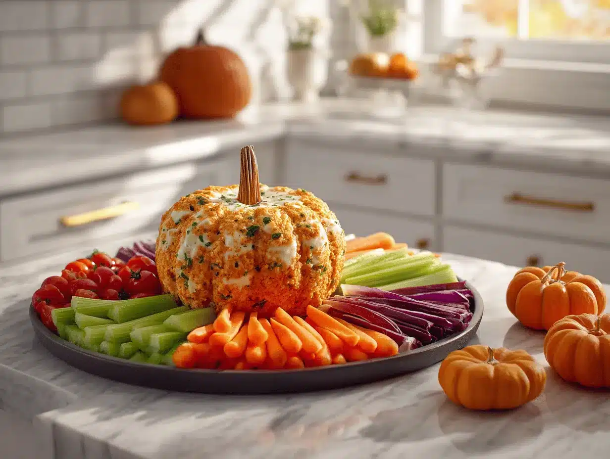 pumpkin-shaped ranch bacon cheese ball preparation steps