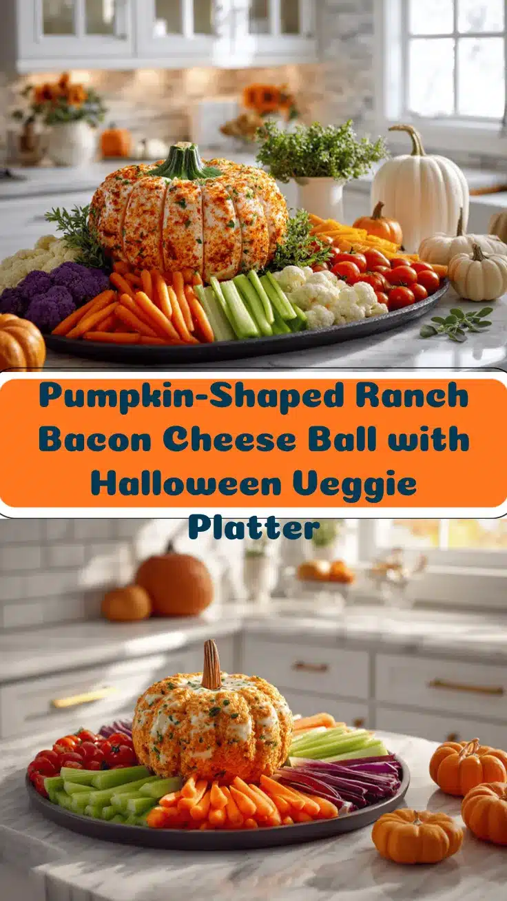 pumpkin-shaped ranch bacon cheese ball recipe